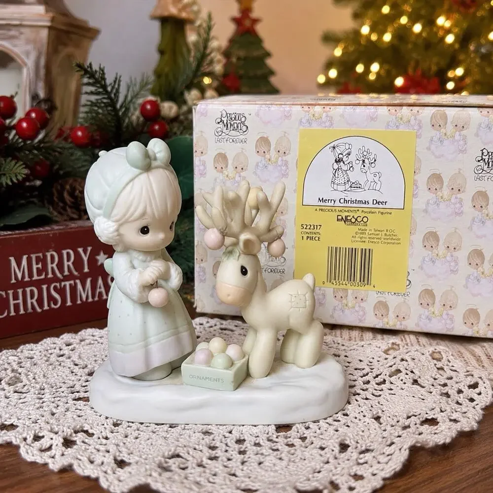 Precious Moments Merry Christmas Deer 522317 Enesco 1989 Box Sam Butcher